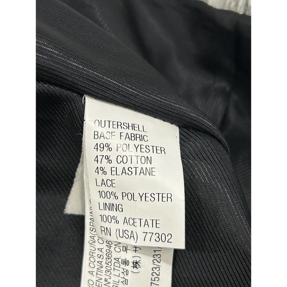 Zara Women’s White Black Floral Lace Sheer Top Upper Neck Zip Up Dress Size L - Picture 6 of 14